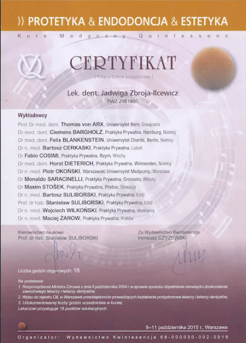 Protetyka - endodoncja - estetyka